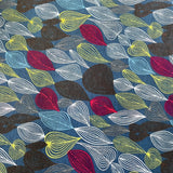 Ponte Roma Jersey - Doodle Leaves  - £9.50  Per Metre - Sold By Half Metre