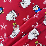 Christmas Jersey - Christmas Characters  - Red - £8.00 Per Metre - Sold By Half Metre