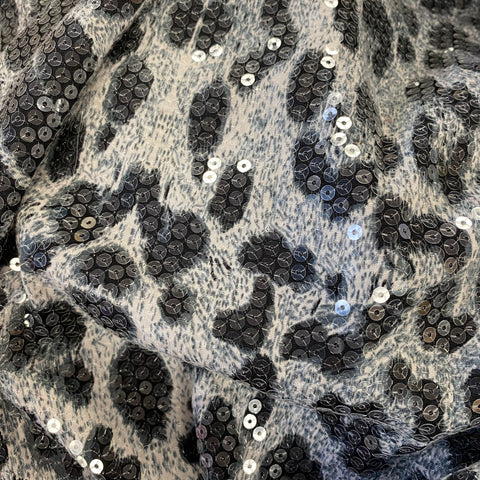 Remnant 130609 3m Animal Print stretch sequin Jersey 140cm wide approx