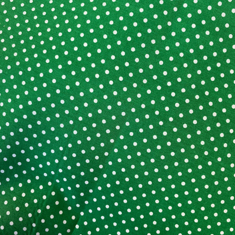 Remnant 170208 1.2m 100% cotton Poplin Spot Green - 112cm wide