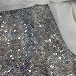 Remnant71214 0.8m Silver Sequin Stretch - 130cm wide approx