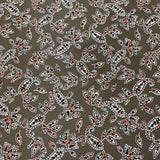 Stretch Cotton Sateen - Paisley Leaves - Brown - £7.50 Per Metre - Sold By Half Metre