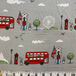 Remnant 060611 1.9m 100% Cotton - Peter Rabbit's Bus Ride to Buckingham Palace- 114 Wide