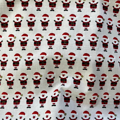 Remnant 050906 1.8m 100% Cotton Christmas - Santa - Cream