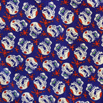 Halloween Polycotton Print  - Dead Funny - Blue - £3.00 Per Metre - Sold by Half Metre