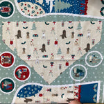 100% Cotton Christmas Stocking / Dog Bandana  Panel  - Freddie & Friends - £5.50 Each Panel