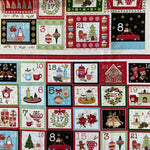 100% Cotton Christmas Advent Panel  - Cosy Christmas - Makower - £9.50 Per Panel