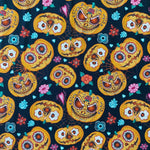 100% Cotton - Pumpkin Faces - £8.50 Per Metre - Sold by Half Metre