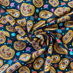 100% Cotton - Pumpkin Faces - £8.50 Per Metre - Sold by Half Metre