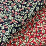 100% Cotton - Christmas - Holly Leaves - Select Colour - £8.50 Per Metre - Sold by Half Metre