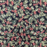 100% Cotton - Christmas - Holly Leaves - Select Colour - £8.50 Per Metre - Sold by Half Metre