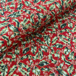 100% Cotton - Christmas - Holly Leaves - Select Colour - £8.50 Per Metre - Sold by Half Metre