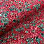 100% Cotton - Christmas - Poinsettia - Select Colour - £8.50 Per Metre - Sold by Half Metre