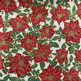 100% Cotton - Christmas - Poinsettia - Select Colour - £8.50 Per Metre - Sold by Half Metre