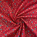 100% Cotton  - Christmas - Multi Star - Select Colour - £8.50 Per Metre - Sold by Half Metre