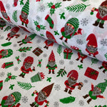 Christmas Polycotton Prints - Gifts and Gonks - £3.00 Per Metre - Sold by Half Metre