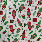 Christmas Polycotton Prints - Gifts and Gonks - £3.00 Per Metre - Sold by Half Metre