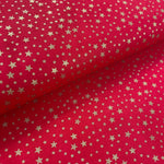 100% Cotton  - Christmas - Gold Metallic Star - Select Colour - £8.50 Per Metre - Sold by Half Metre