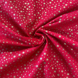 100% Cotton  - Christmas - Gold Metallic Star - Select Colour - £8.50 Per Metre - Sold by Half Metre