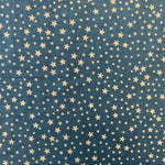 100% Cotton  - Christmas - Gold Metallic Star - Select Colour - £8.50 Per Metre - Sold by Half Metre