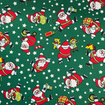 100% Cotton Poplin  - Christmas - Playful Santa - Select Colour - £6.50 Per Metre - Sold by Half Metre