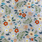 Remnant 171013 1.8m x 1.5m 100% cotton Multi Country Flowers - Grey