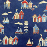 Cotton Canvas - Beach Hut Blues - £10.50 Per Metre - Sold By Half Metre