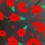 Remnant 111110 1.7m 100% Cotton Poppy Black  - 112cm Wide approx