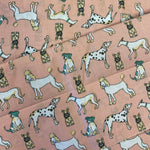 Remnant 111106 2.8m Polycotton Pink Dog - 112cm Wide approx