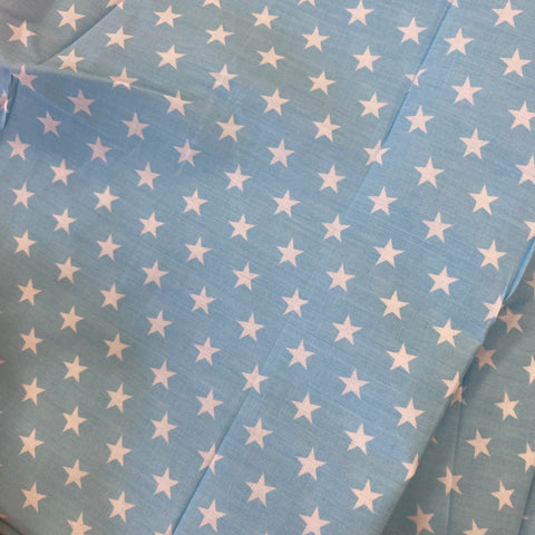 Remnant 111105 1.5m Polycotton Blue star - 112cm Wide approx