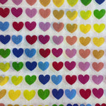 Remnant 111103 1.75m Polycotton Hearts Bright 112cm wide approx