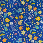 Remnant 021106 1m Polycotton Floral Skeleton Blue  - 112cm Wide approx