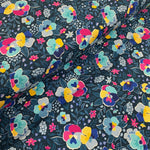 100% Cotton - Winter Pansy - Evergreen Jumble  - £7.50 Per metre - Sold by Half Metre