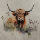 Linen look Panels - Highland Cow - £2.50 Each - Select Design