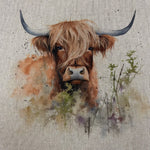 Linen look Panels - Highland Cow - £2.50 Each - Select Design