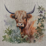 Linen look Panels - Highland Cow - £2.50 Each - Select Design