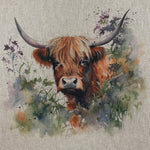 Linen look Panels - Highland Cow - £2.50 Each - Select Design