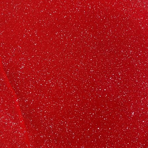 Remnant 161207 0.8m red glitter net 140cm wide