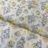 100% Cotton  - Cute Easter Bunny - £9.00 per metre - Sold by half metre