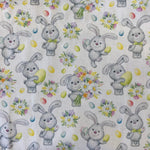 100% Cotton  - Cute Easter Bunny - £9.00 per metre - Sold by half metre