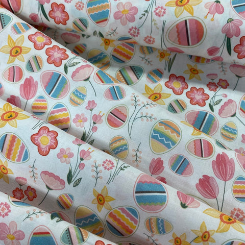 100% Cotton  - Spring Easter Eggs - £9.00 per metre - Sold by half metre