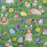 100% Cotton  - Field Of Bunnies - £12.00 per metre - Sold by half metre