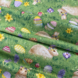 100% Cotton  - Field Of Bunnies - £12.00 per metre - Sold by half metre