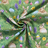 100% Cotton  - Field Of Bunnies - £12.00 per metre - Sold by half metre