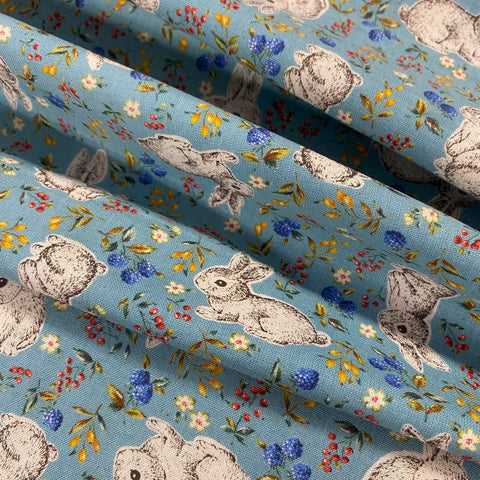 100% Cotton  - Sketch Rabbit - £10.00 per metre - Sold by half metre