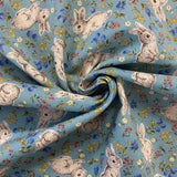 100% Cotton  - Sketch Rabbit - £10.00 per metre - Sold by half metre