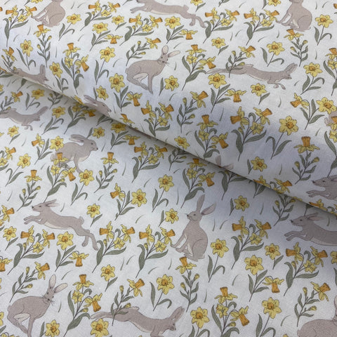 100% Cotton  - Spring Hare  - Spring Field  - £8.50 per metre - Sold by half metre