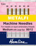 Machine Needles - Metallic - Medium with Large Eye 80/12