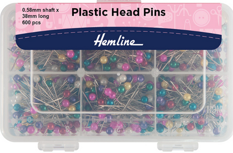 Plastic Head Pins - 600 Pieces