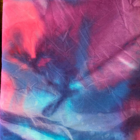 100% cotton tie dye fabric batik 100% cotton fabric purple pink and blue perfect for summer clothes dresses tops lightweight cool Kayes 100% cotton dressmaking Southend Westcliff sewing fabric craft clothes pattern fabric shops Metre discount cheap 